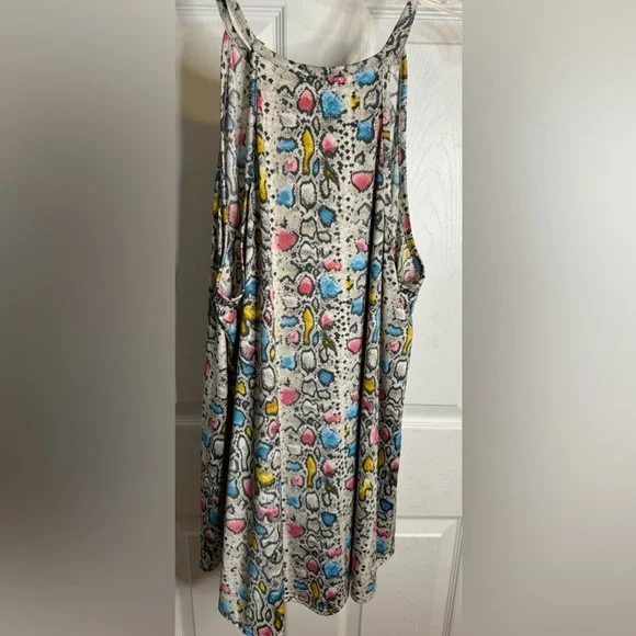 BOMBOM Women’s Leopard Pink/Blue/Gray Tank ~ Size XL - Picture 4 of 7